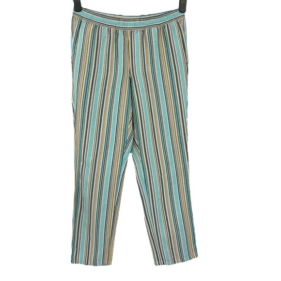 J Jill, striped multicolor linen, pullOn pants SZ ZS - Picture 1 of 10
